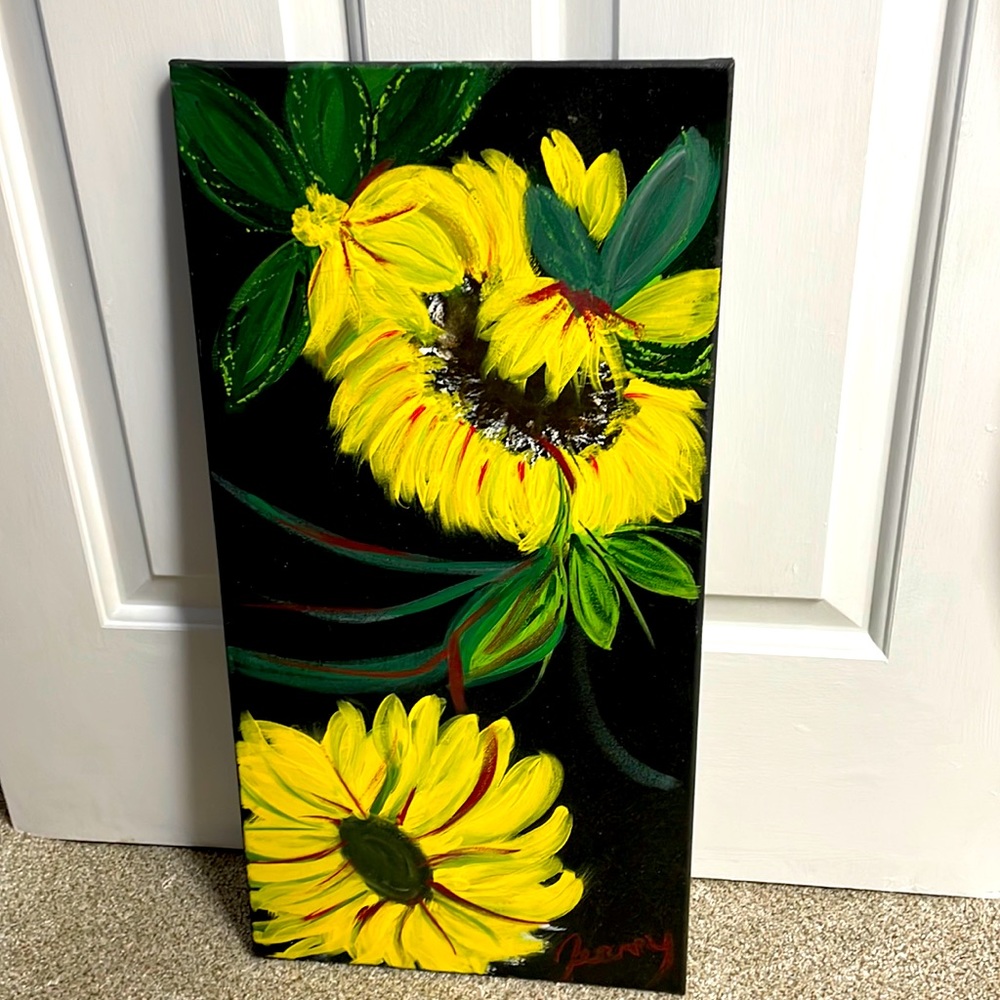 Hand painted sunflower picture